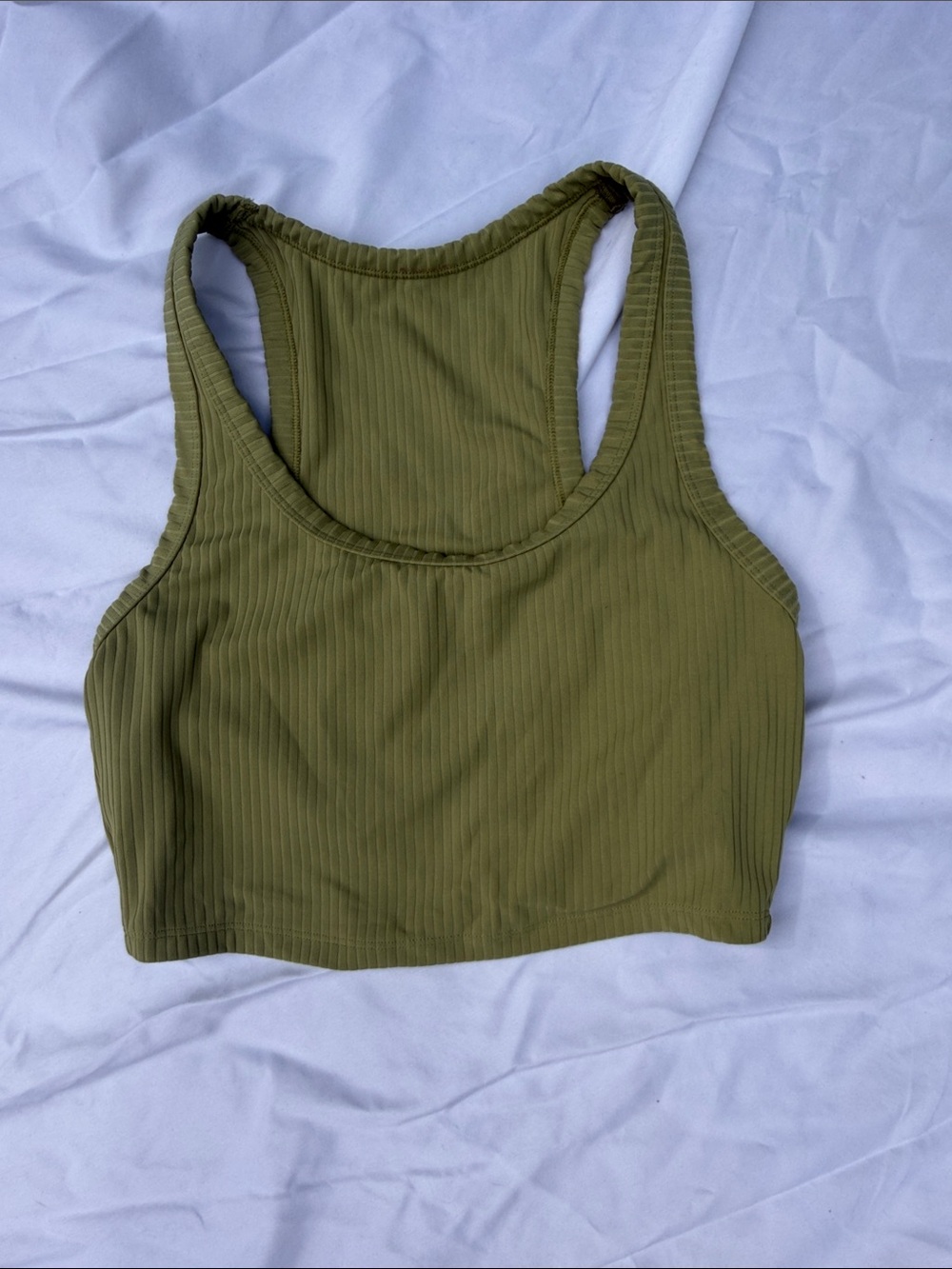 🌿 All In Motion Ribbed Racerback Crop Tank / Sports Bra – Size Small - Picture 3 of 6